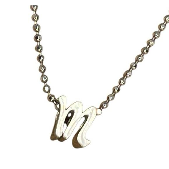 Alex Woo Sterling Silver ‘M’ Initial Pendant Necklace NY Designer Luxury Fashion - Picture 11 of 14